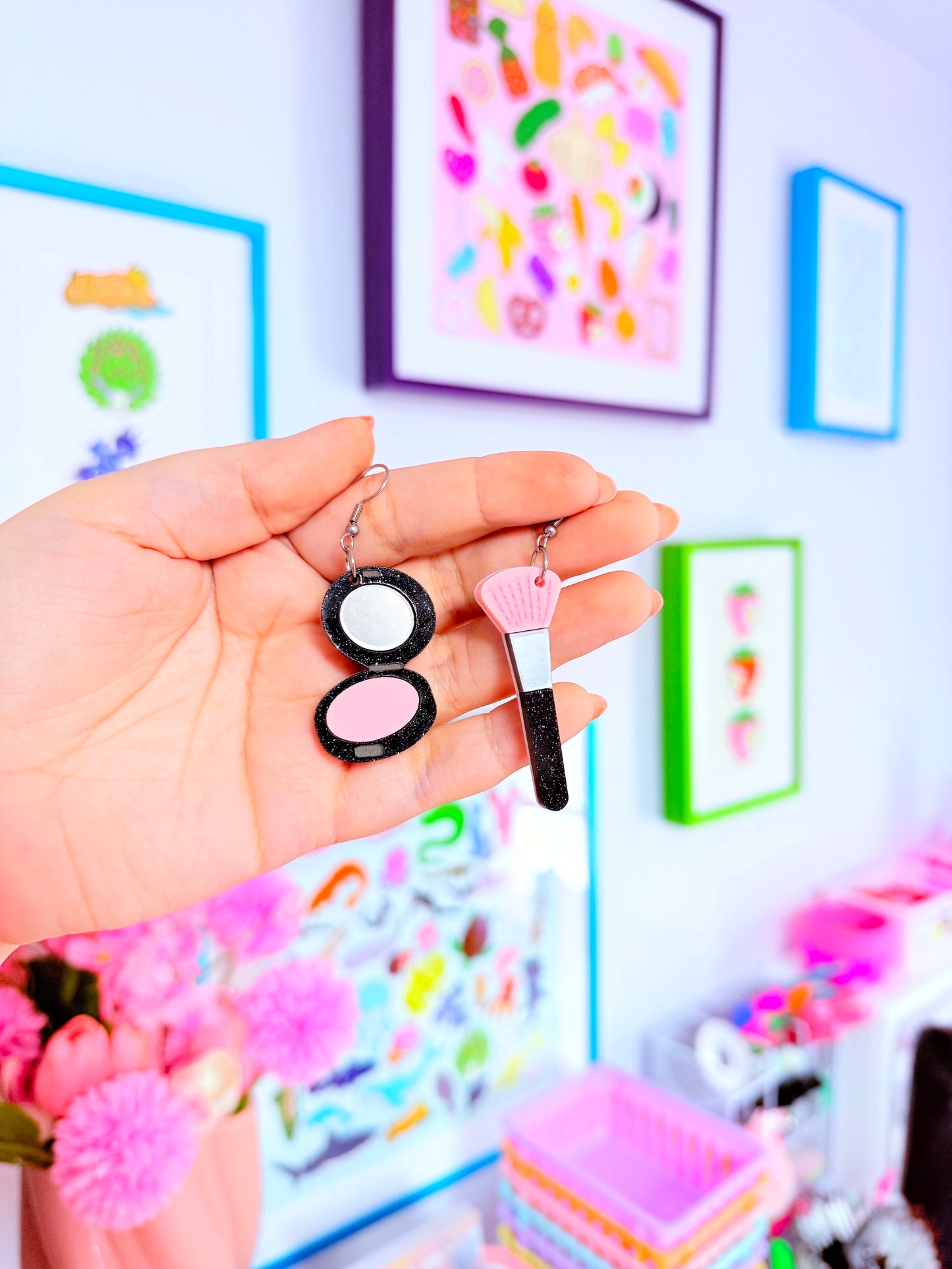 Blushing, Acrylic Earrings