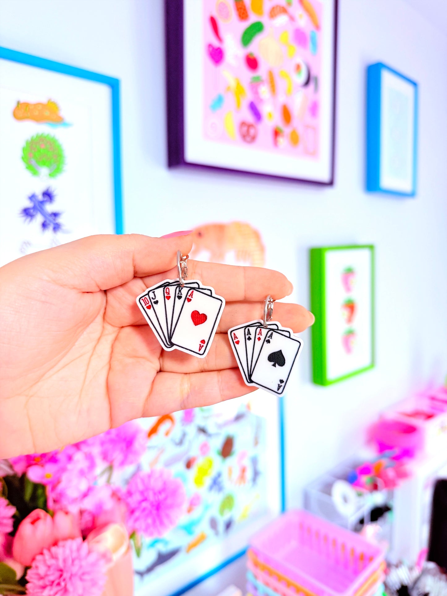 Playing Cards Acrylic Earrings