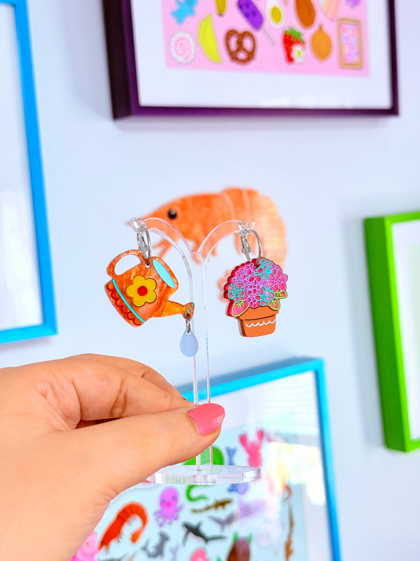 Whimsical Gardening Acrylic Earrings (V2)