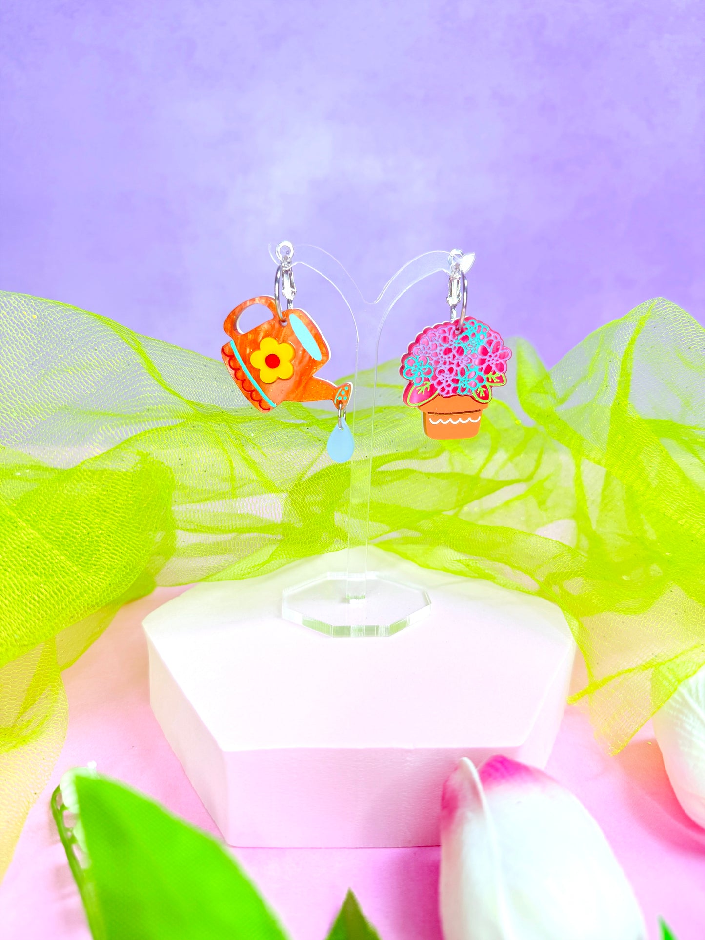 Whimsical Gardening Acrylic Earrings (V2)