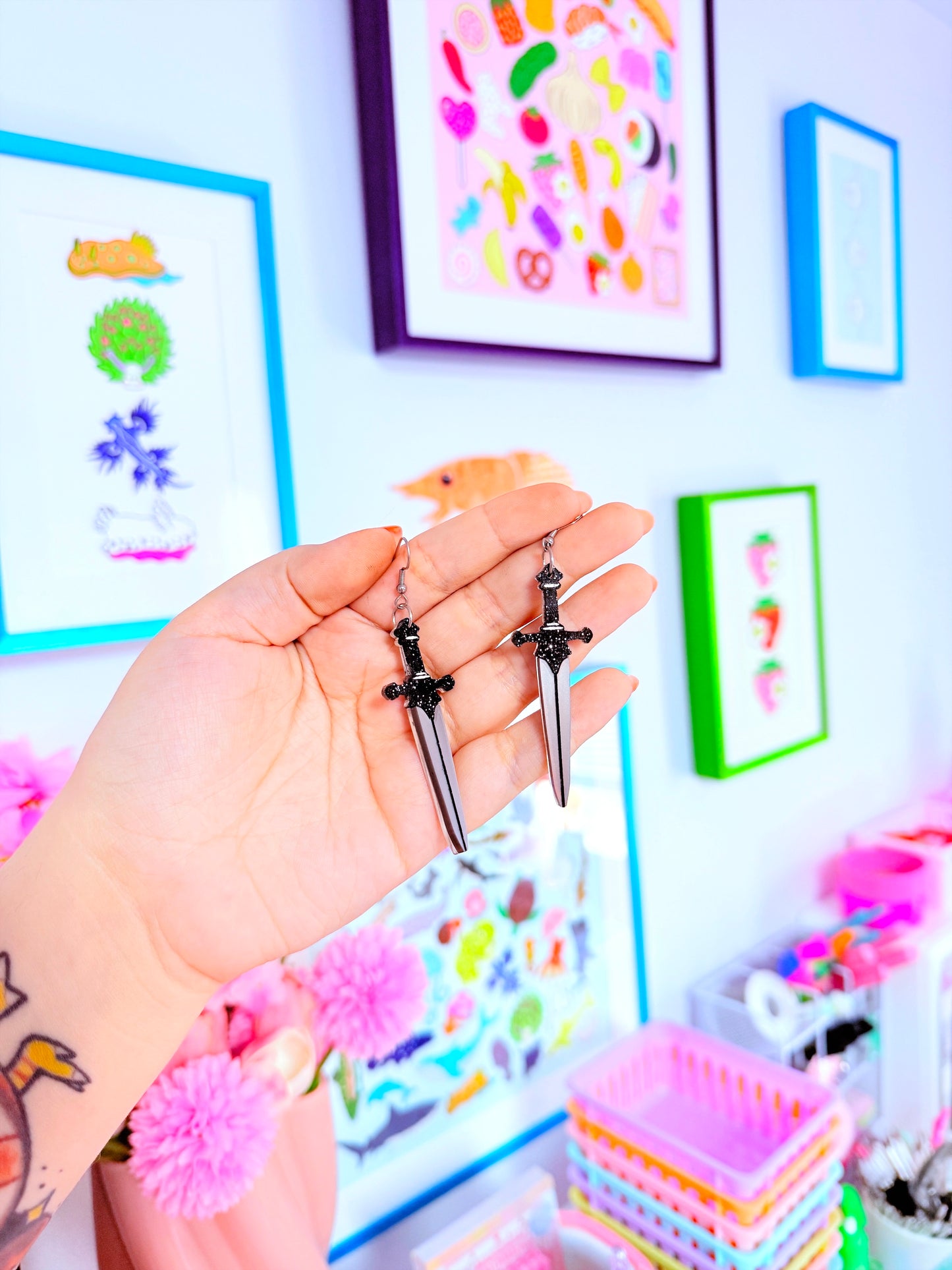 Classic Sword Acrylic Earrings