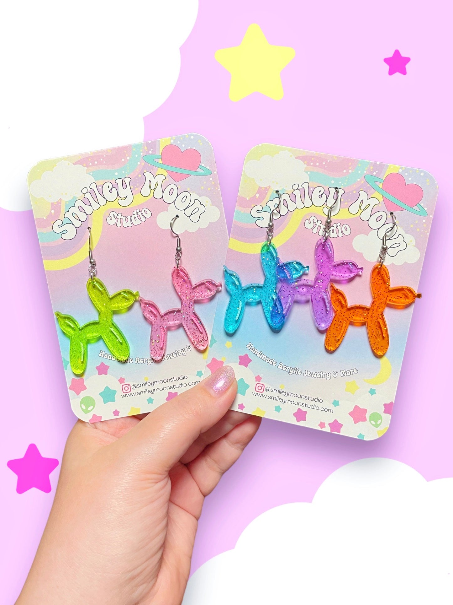 Jelly Balloon Dog Acrylic Earrings