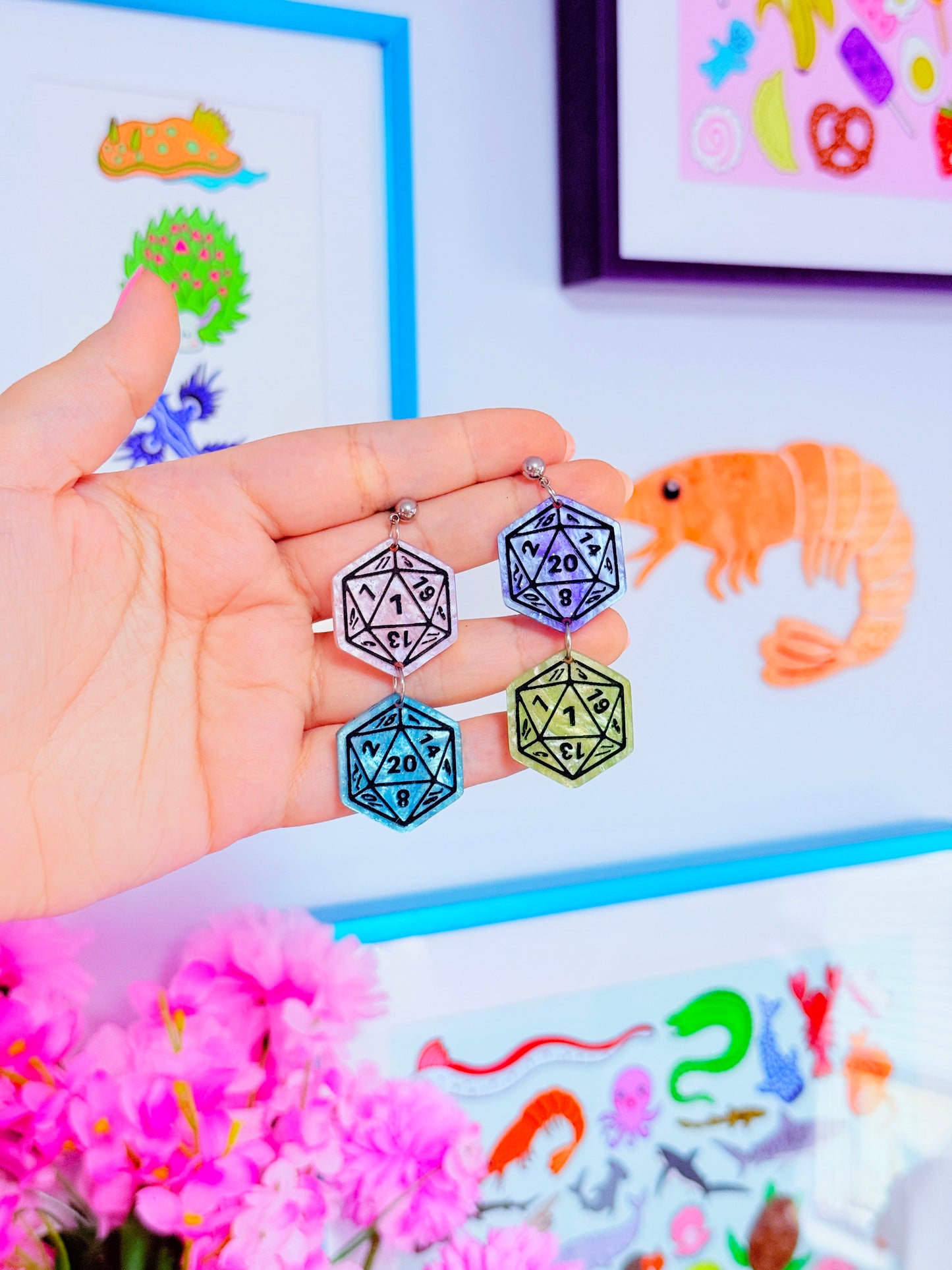 D20 Acrylic Earrings
