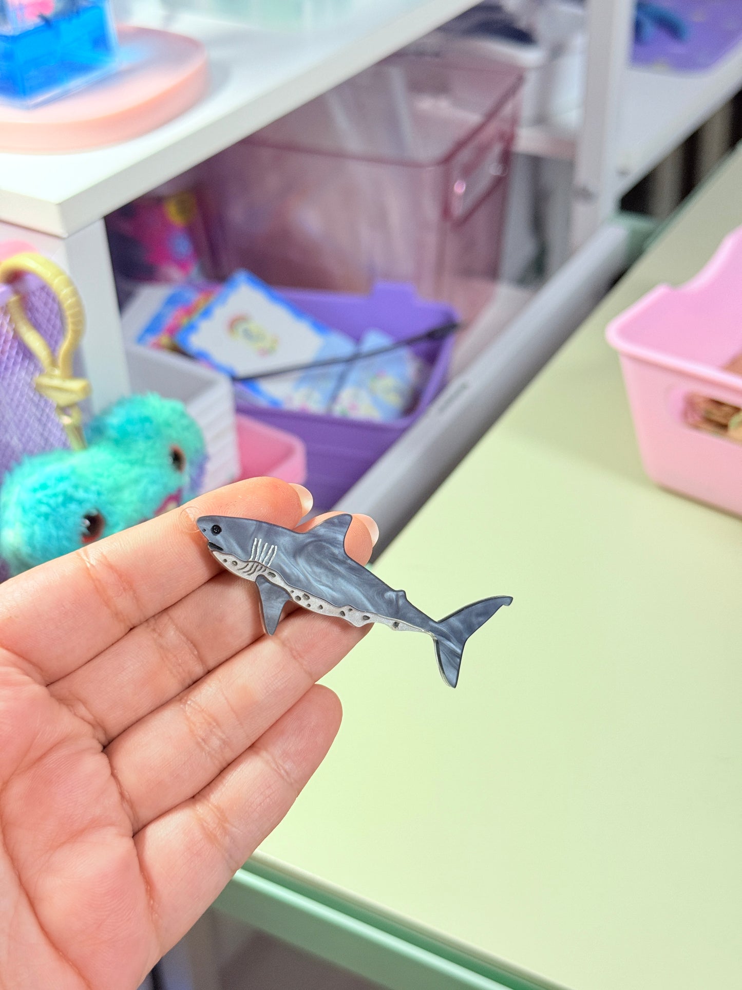 Salmon Shark Acrylic Earrings