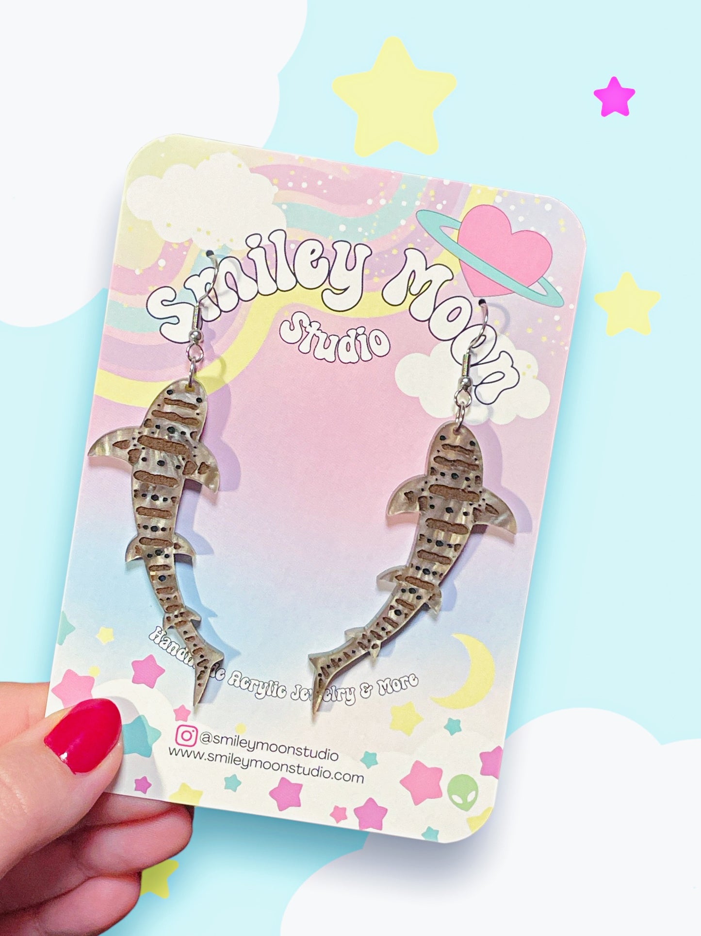 Leopard Shark Acrylic Earrings