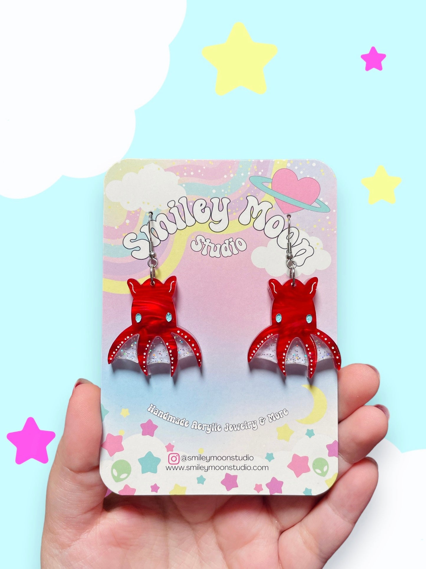 Vampire Squid Acrylic Earrings