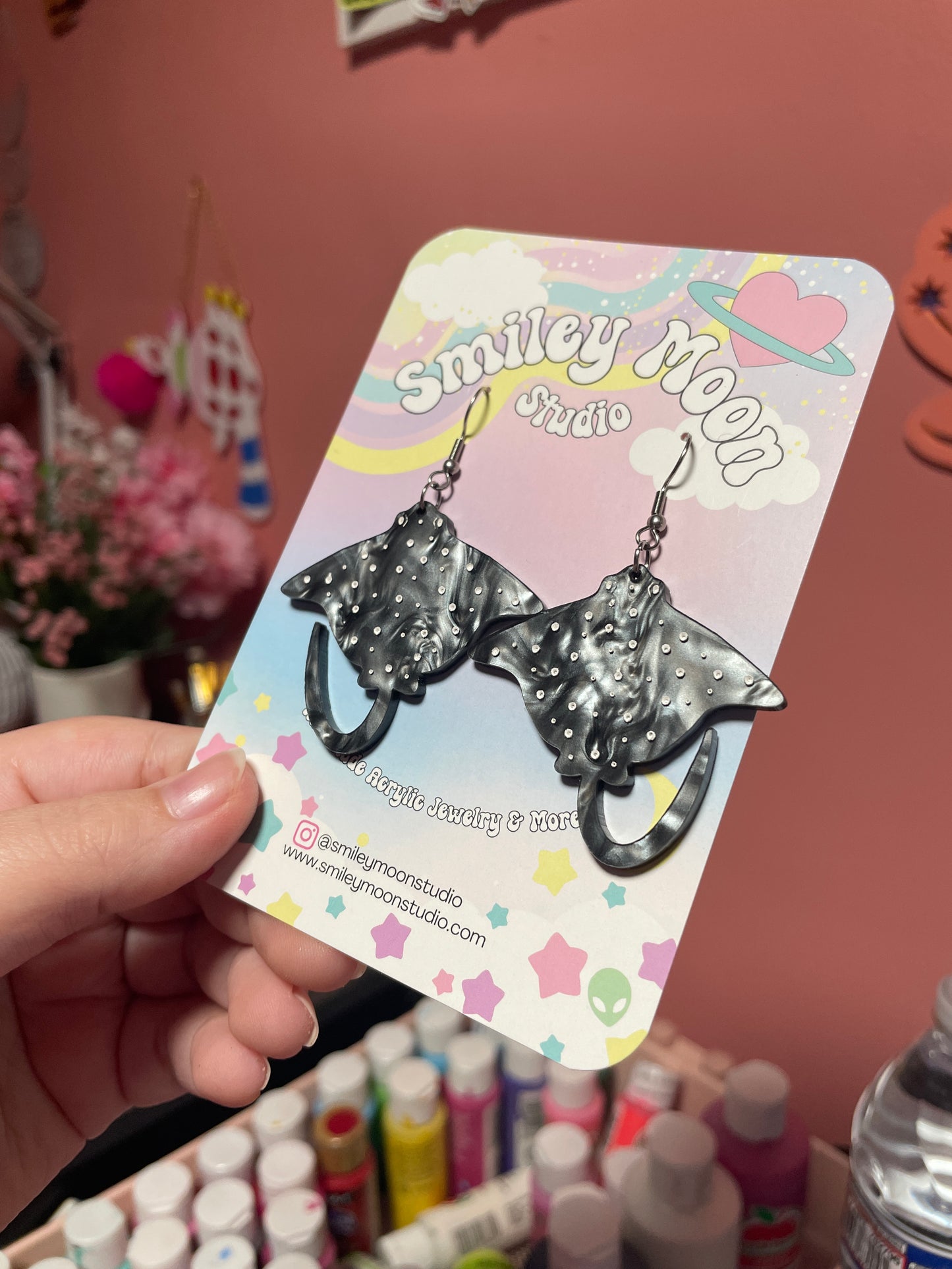 Eagle Spotted Ray Acrylic Earrings