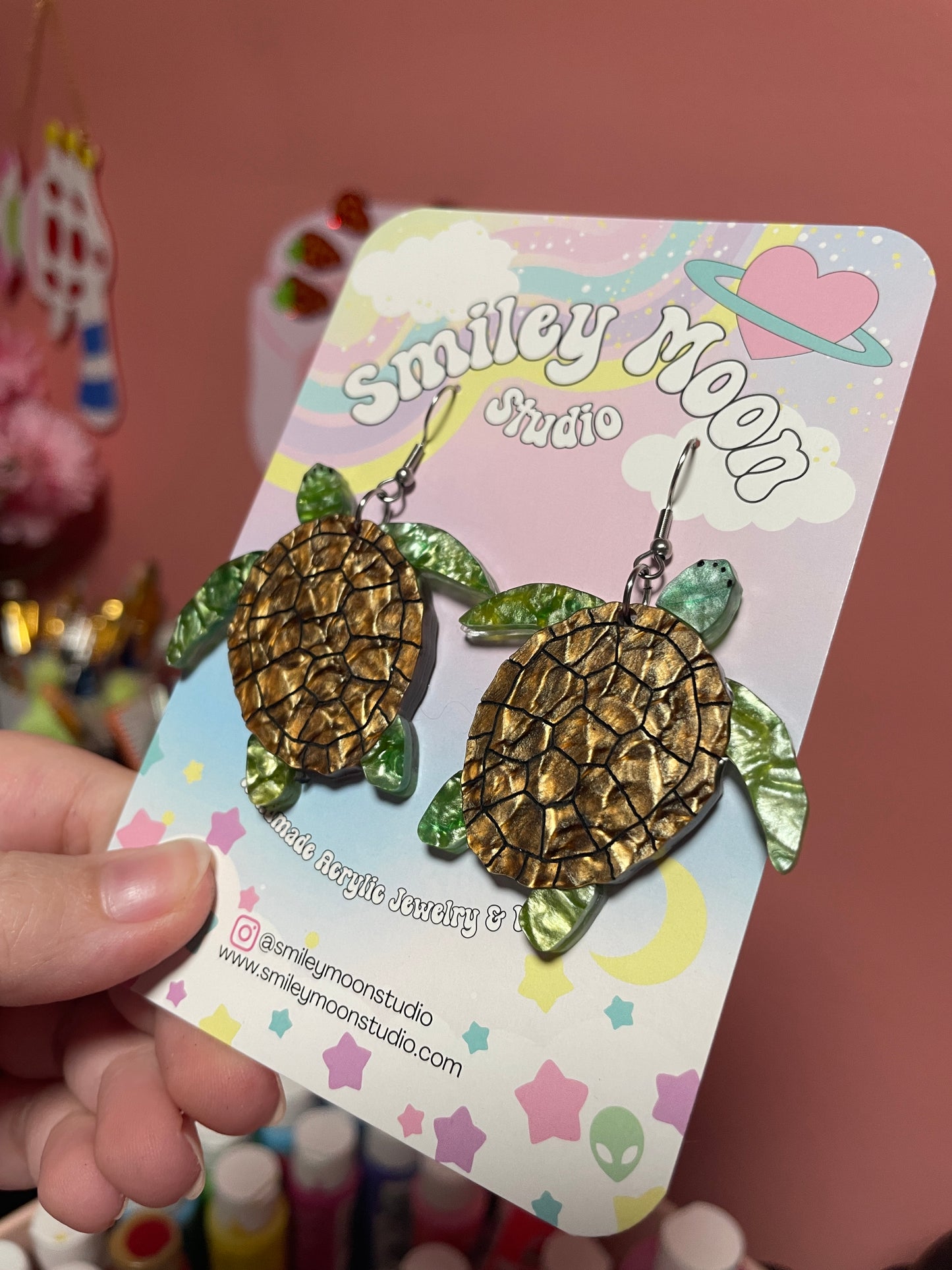 Turtle Acrylic Earrings