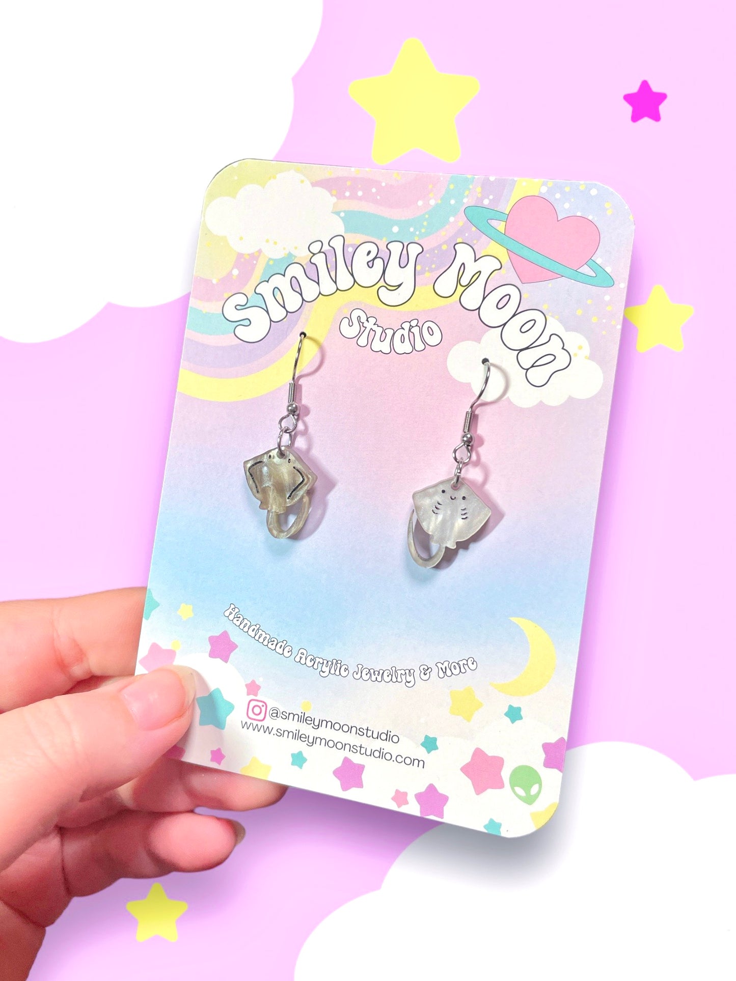 Baby Stingray, Acrylic Earrings