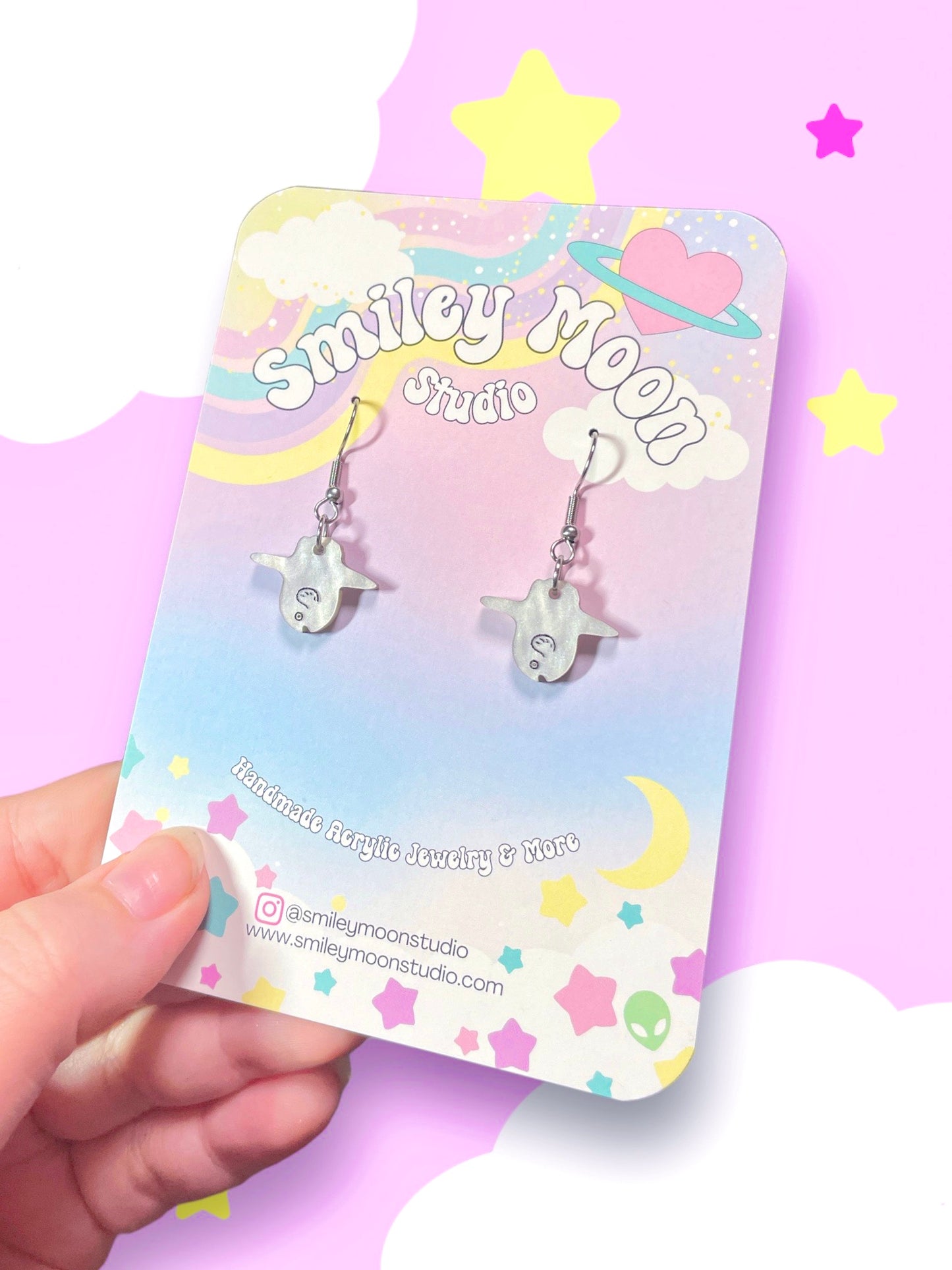 Mini Mola Mola, Acrylic Earrings