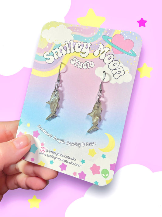 Mini Shark, Acrylic Earrings