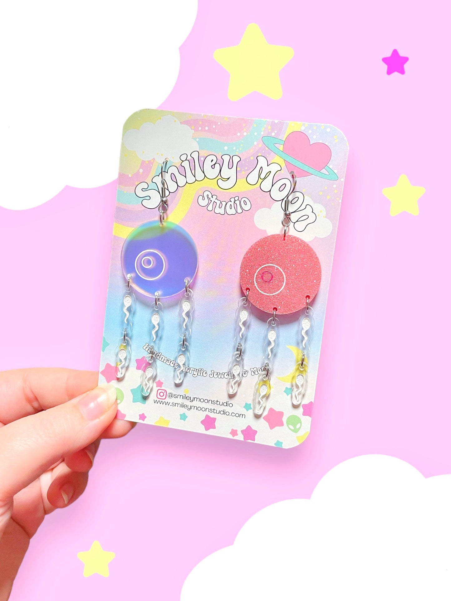 The Race, Sperm Acrylic Earrings