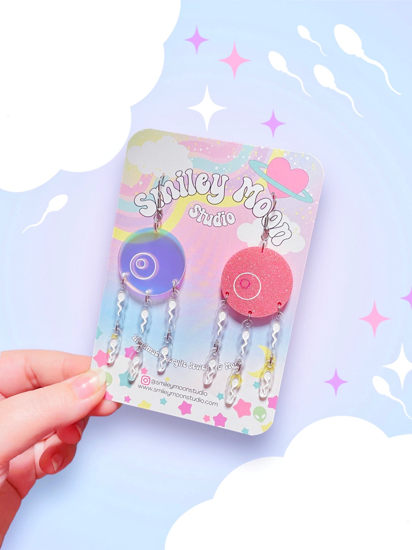 The Race, Sperm Acrylic Earrings