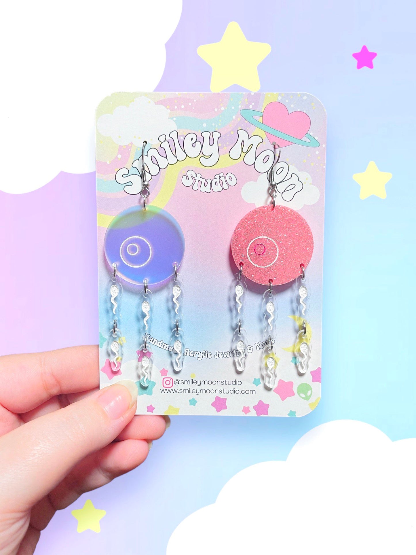 The Race, Sperm Acrylic Earrings