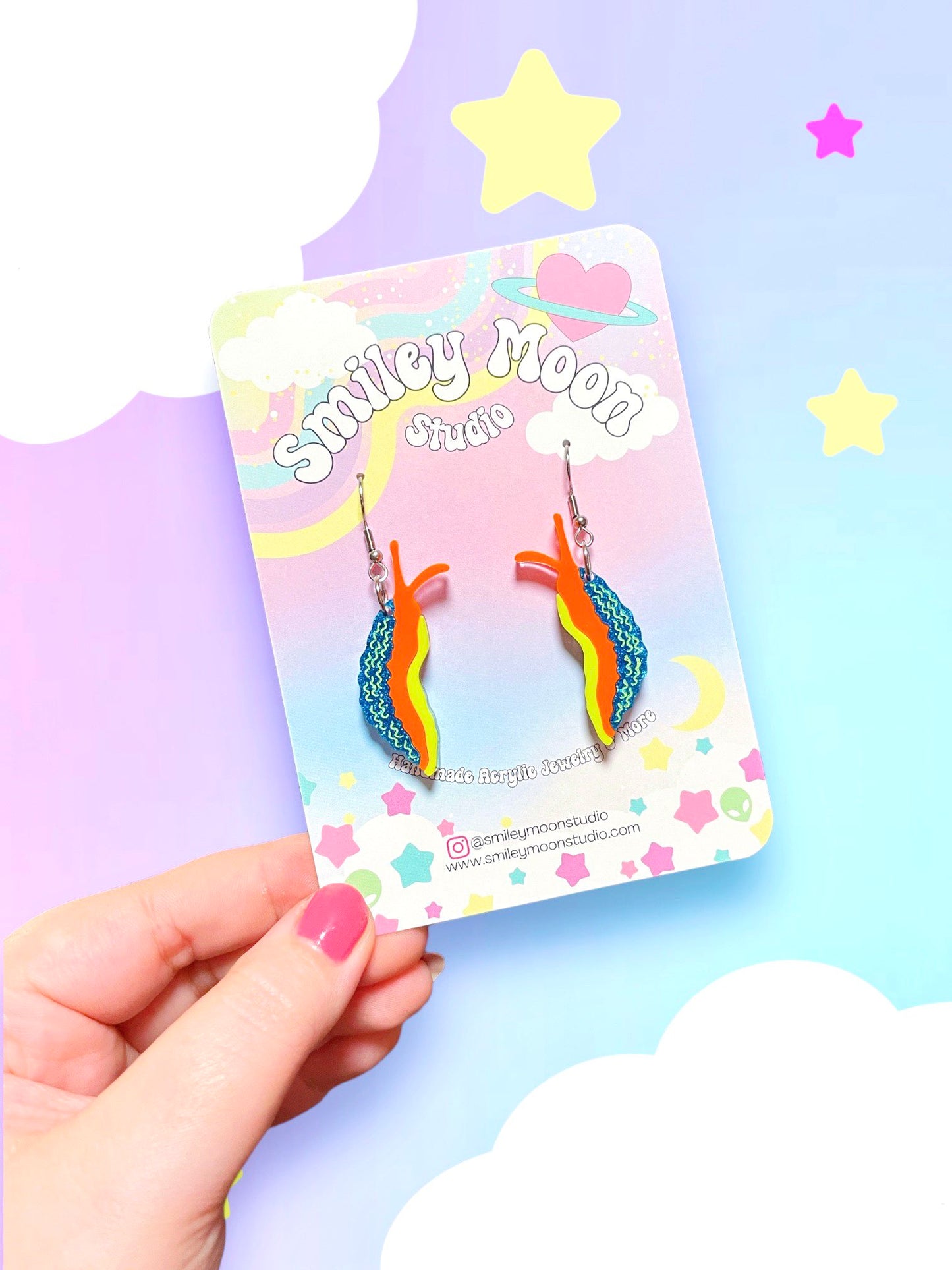 Cool Sea Slug, Acrylic Earrings