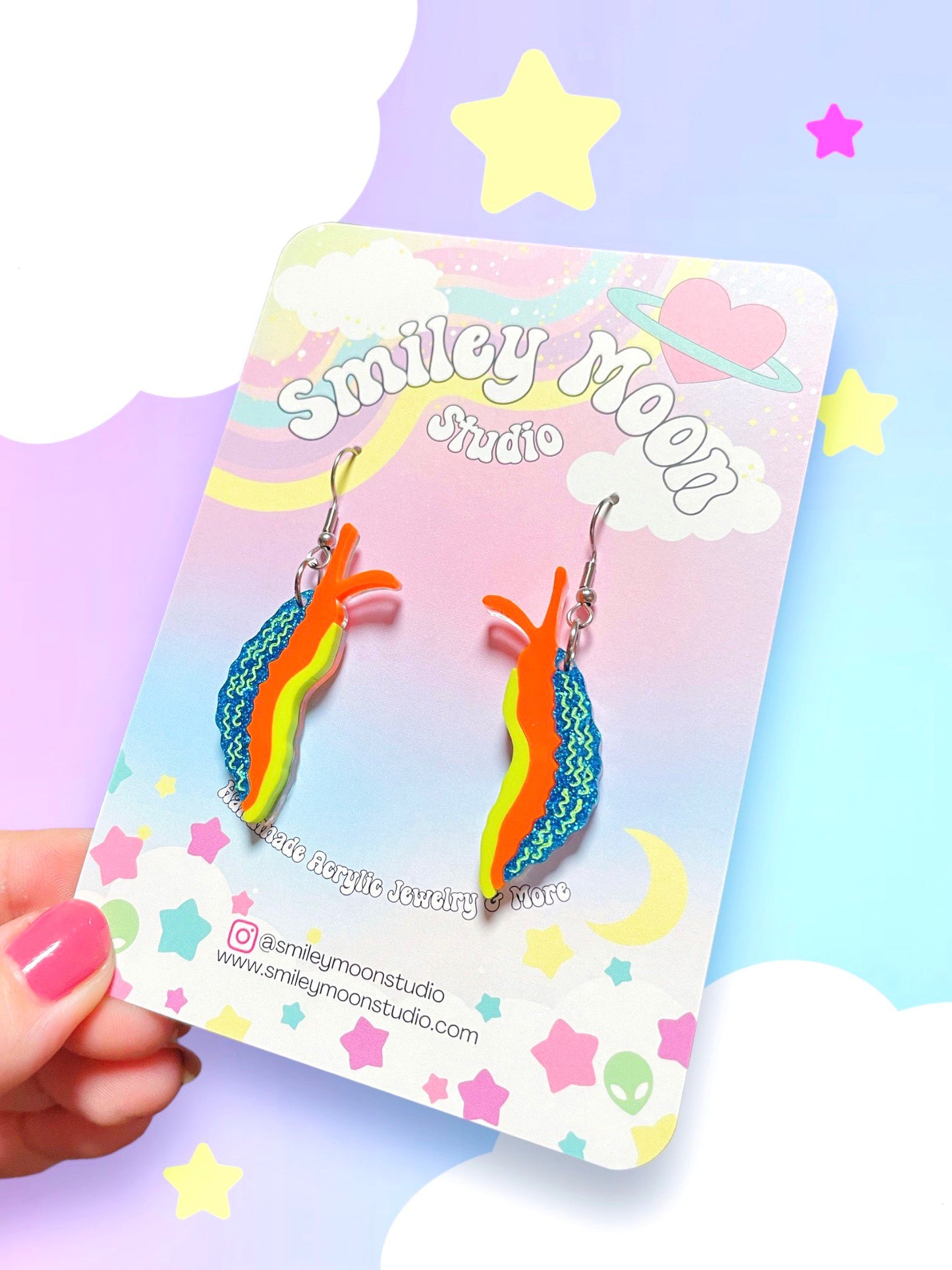 Cool Sea Slug, Acrylic Earrings