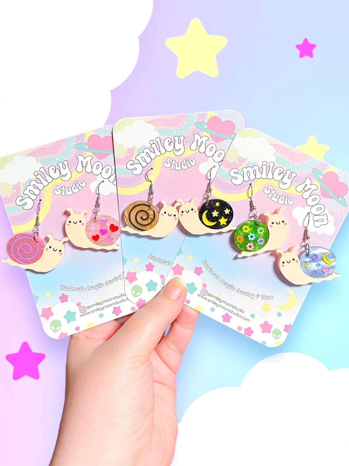 Cute Snail Acrylic Earrings