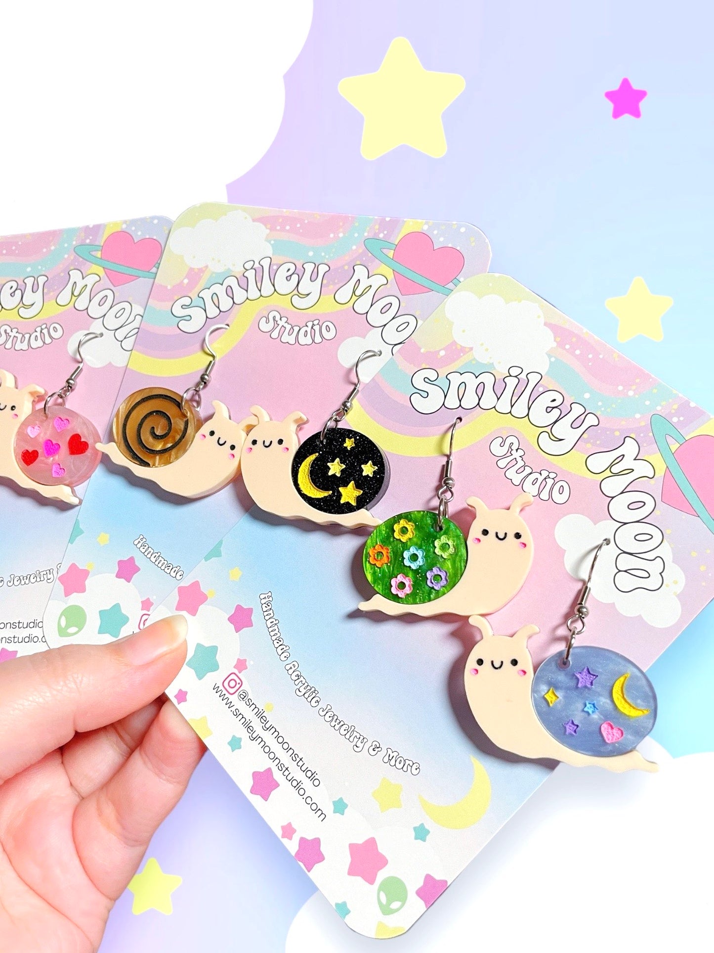 Cute Snail Acrylic Earrings