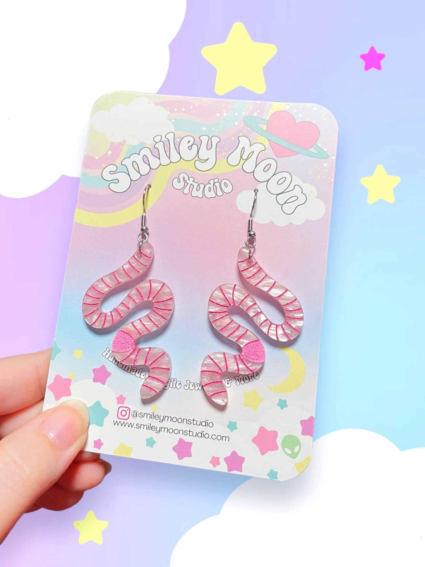 Earthworm Acrylic Earrings