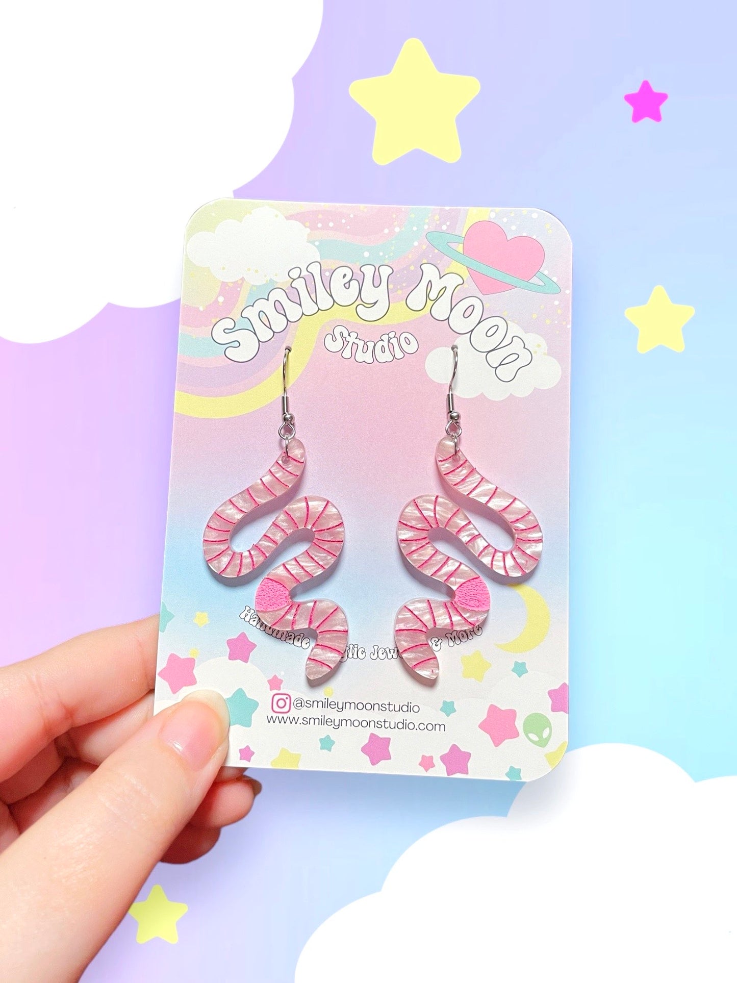 Earthworm Acrylic Earrings