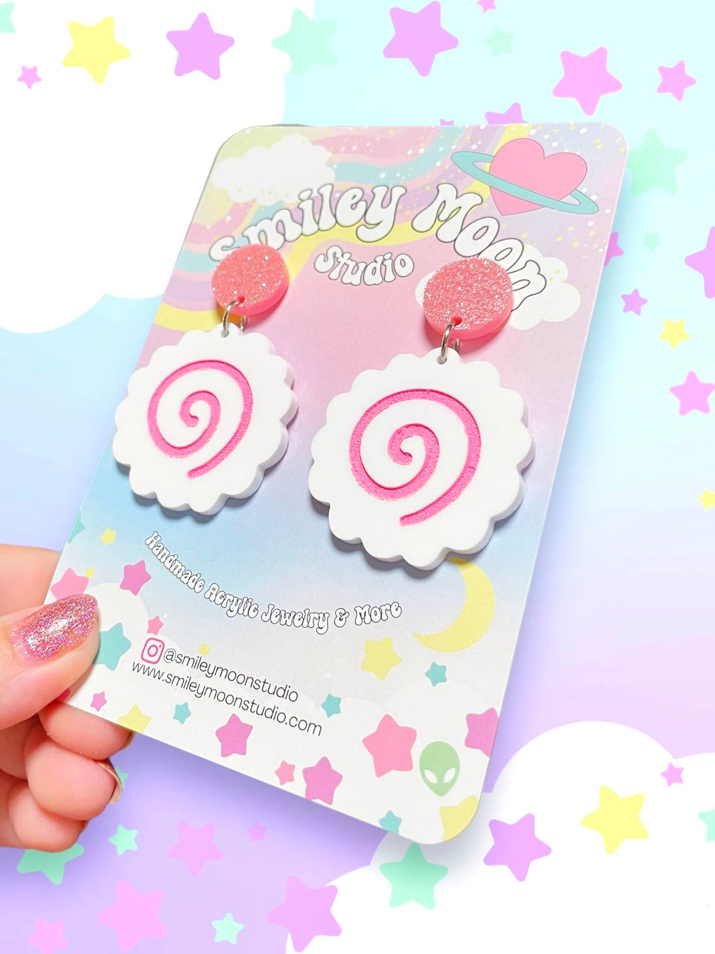 Narutomaki, Fish Cake Acrylic Earrings