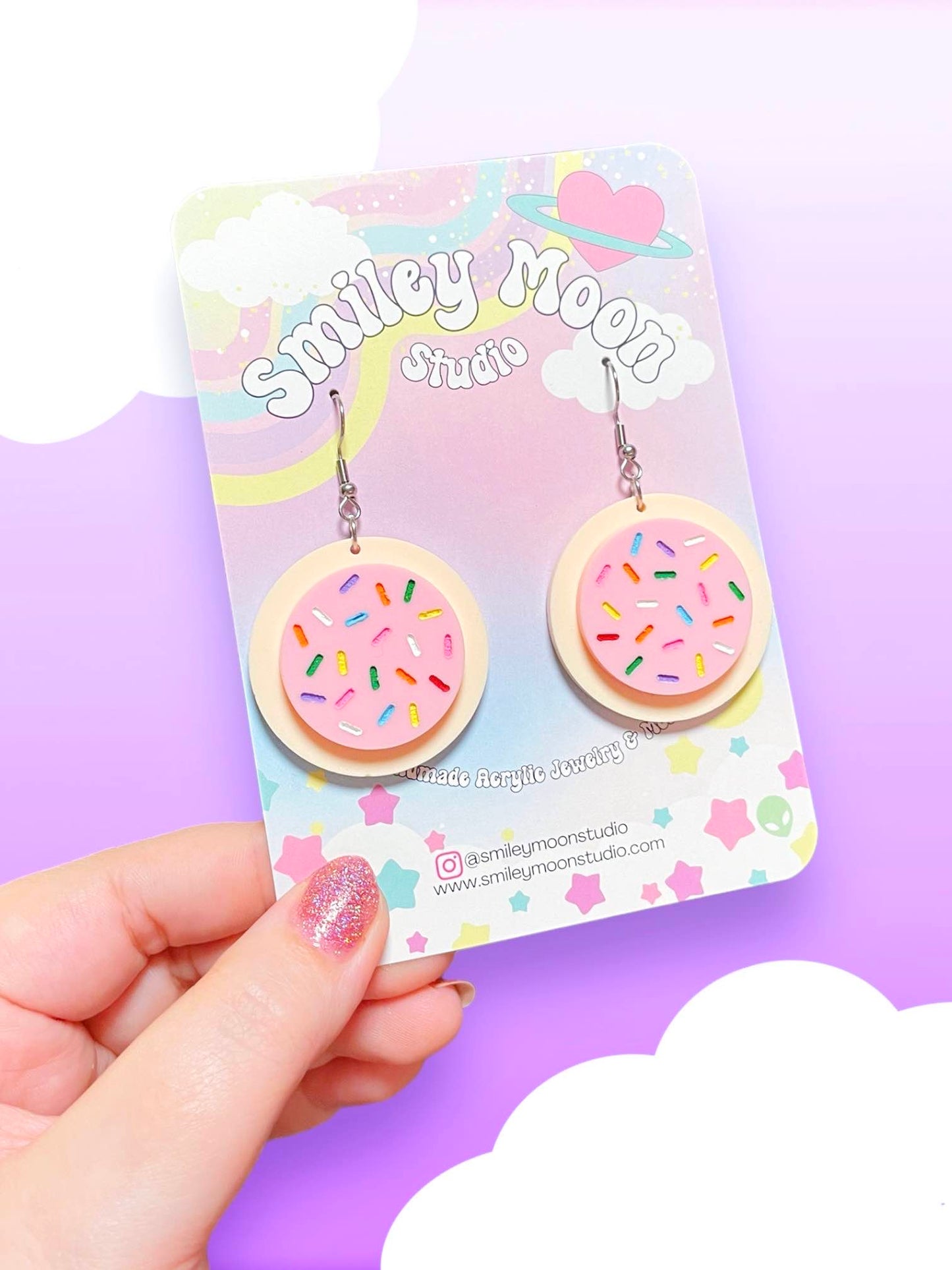 Sugar Cookie, Acrylic Earrings