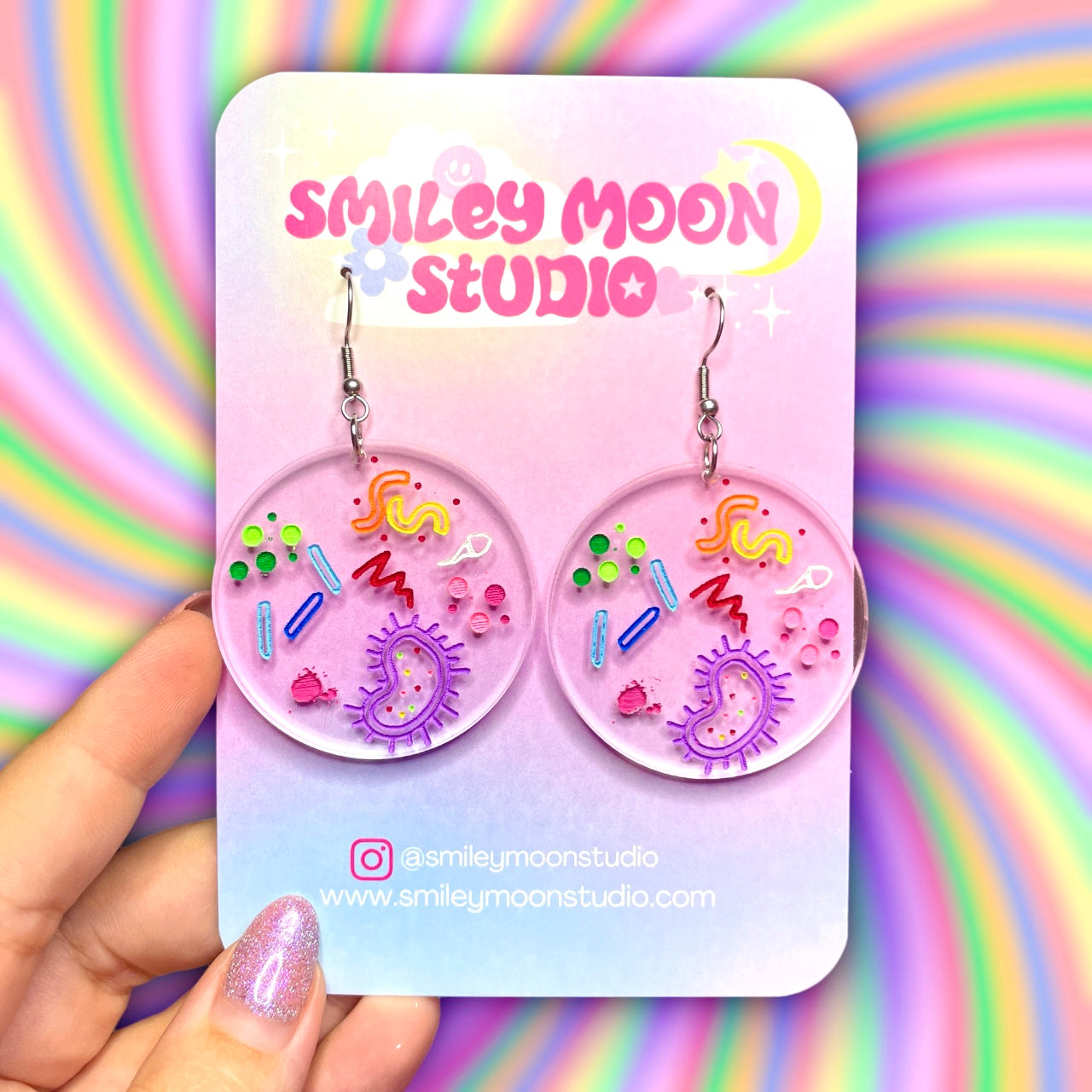 Petri Dish Acrylic Earrings