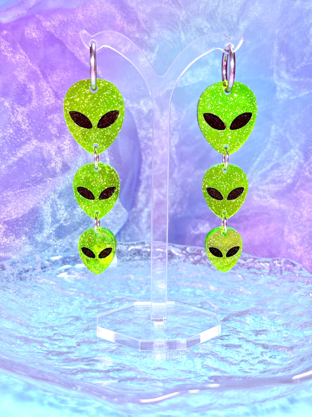 Jelly Alien Drops, Acrylic Earrings
