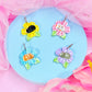 Purrfect Petals, Kitty Acrylic Earrings