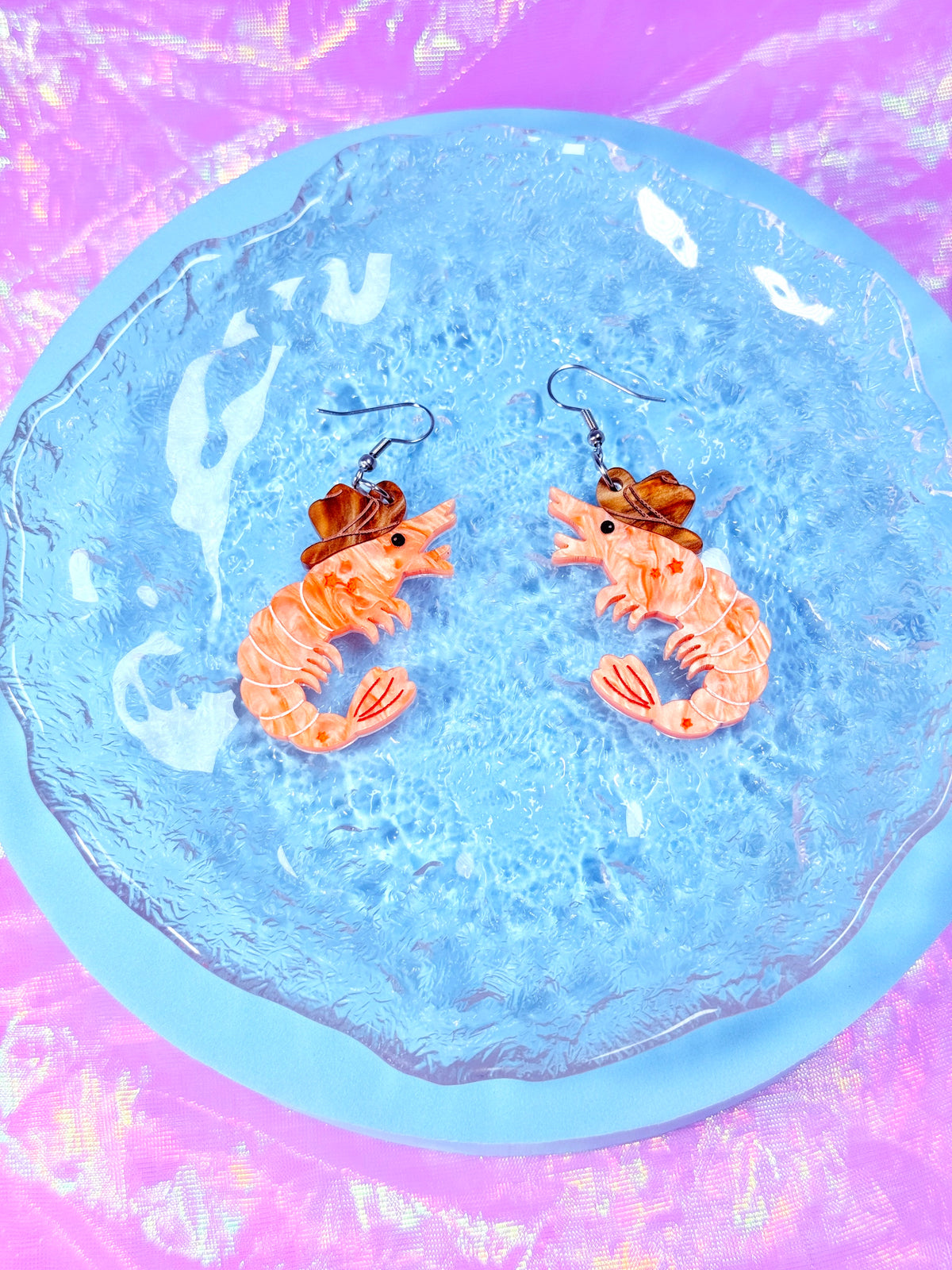 Cowboy Shrimp Acrylic Earrings