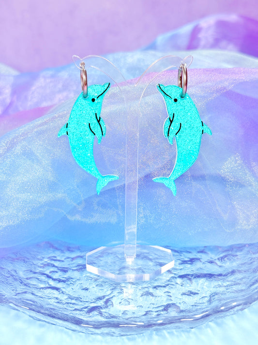 Jelly Dolphin Acrylic Earrings