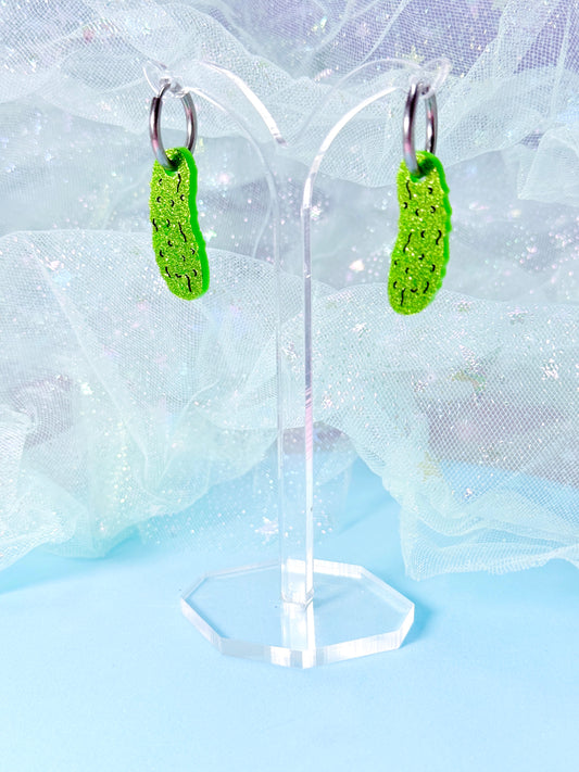 Mini Pickle Acrylic Earrings