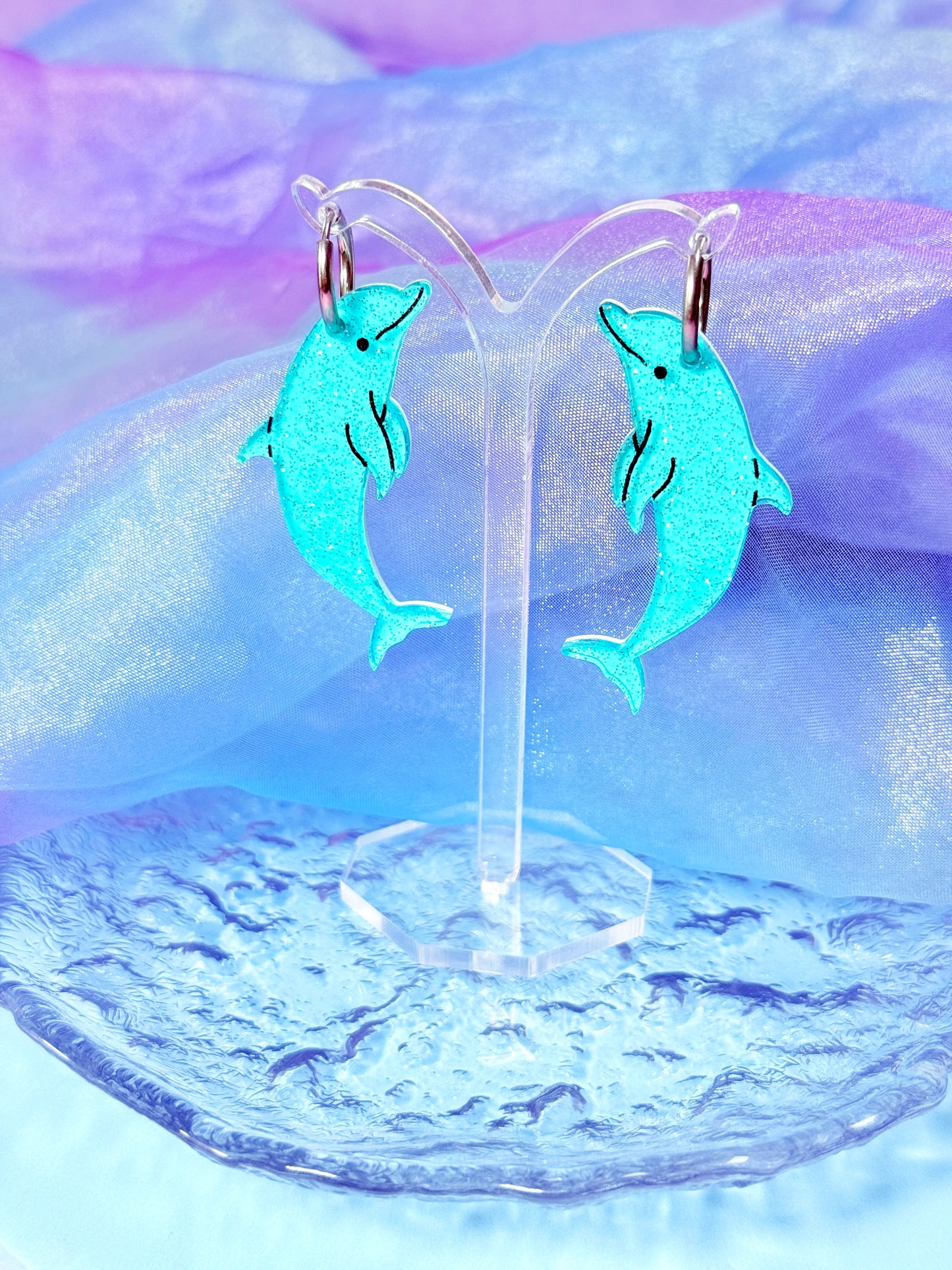 Jelly Dolphin Acrylic Earrings
