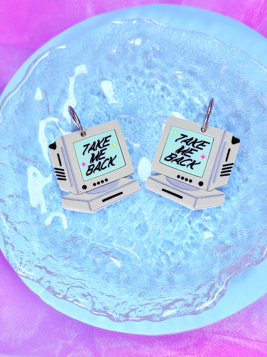 Retro Computer Earrings, Take Me Back