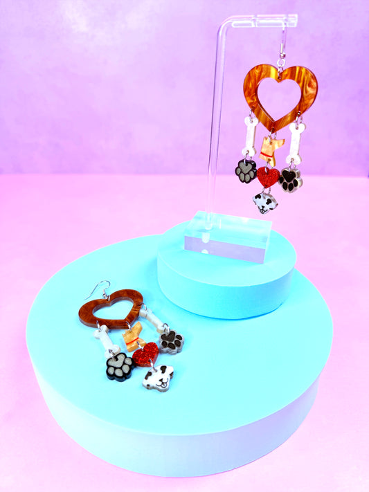 Doggy Dangles, Acrylic Earrings