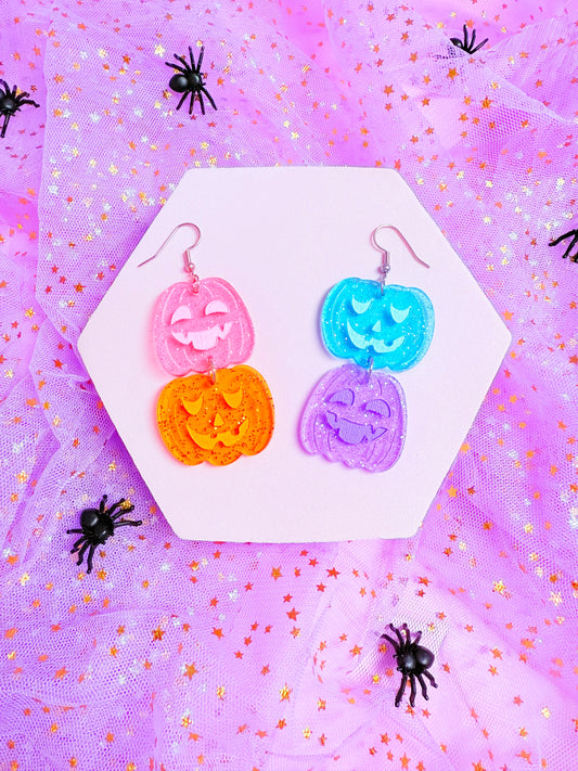 Jelly Jack'O'Lantern Acrylic Earrings