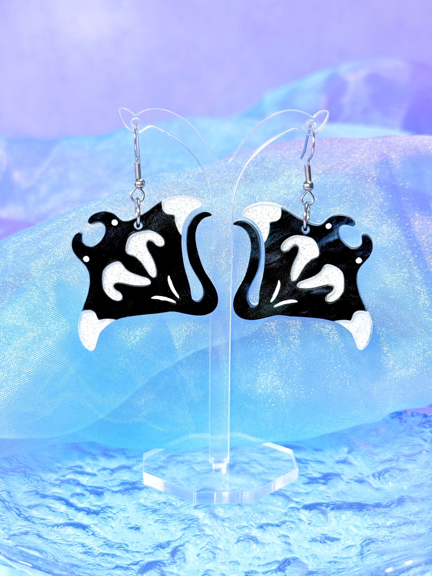 Manta Ray Acrylic Earrings