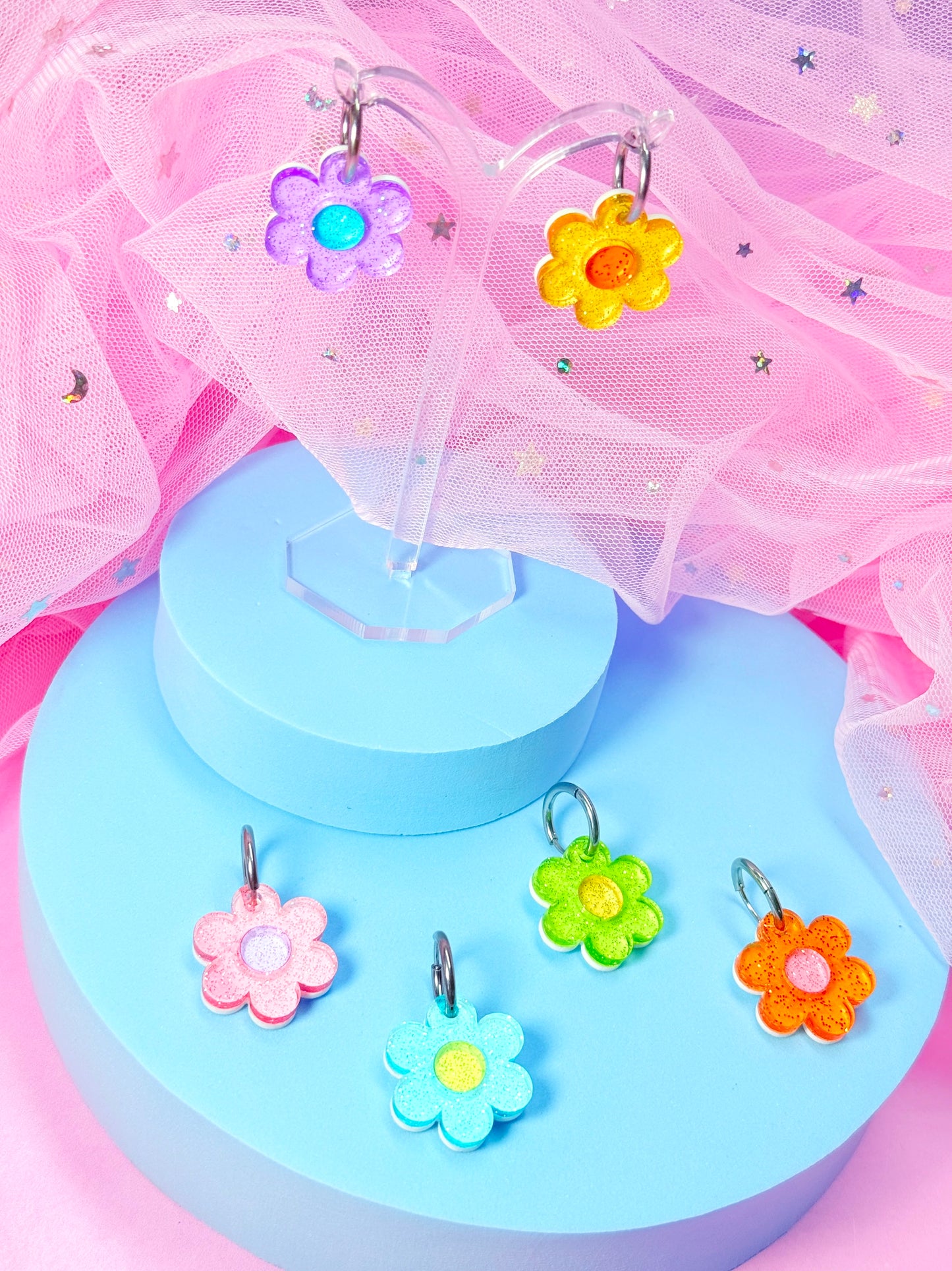 Y2K Jelly Flower Acrylic Earrings (Mini)