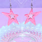 Y2K Spiky Star Acrylic Earrings (Pink)