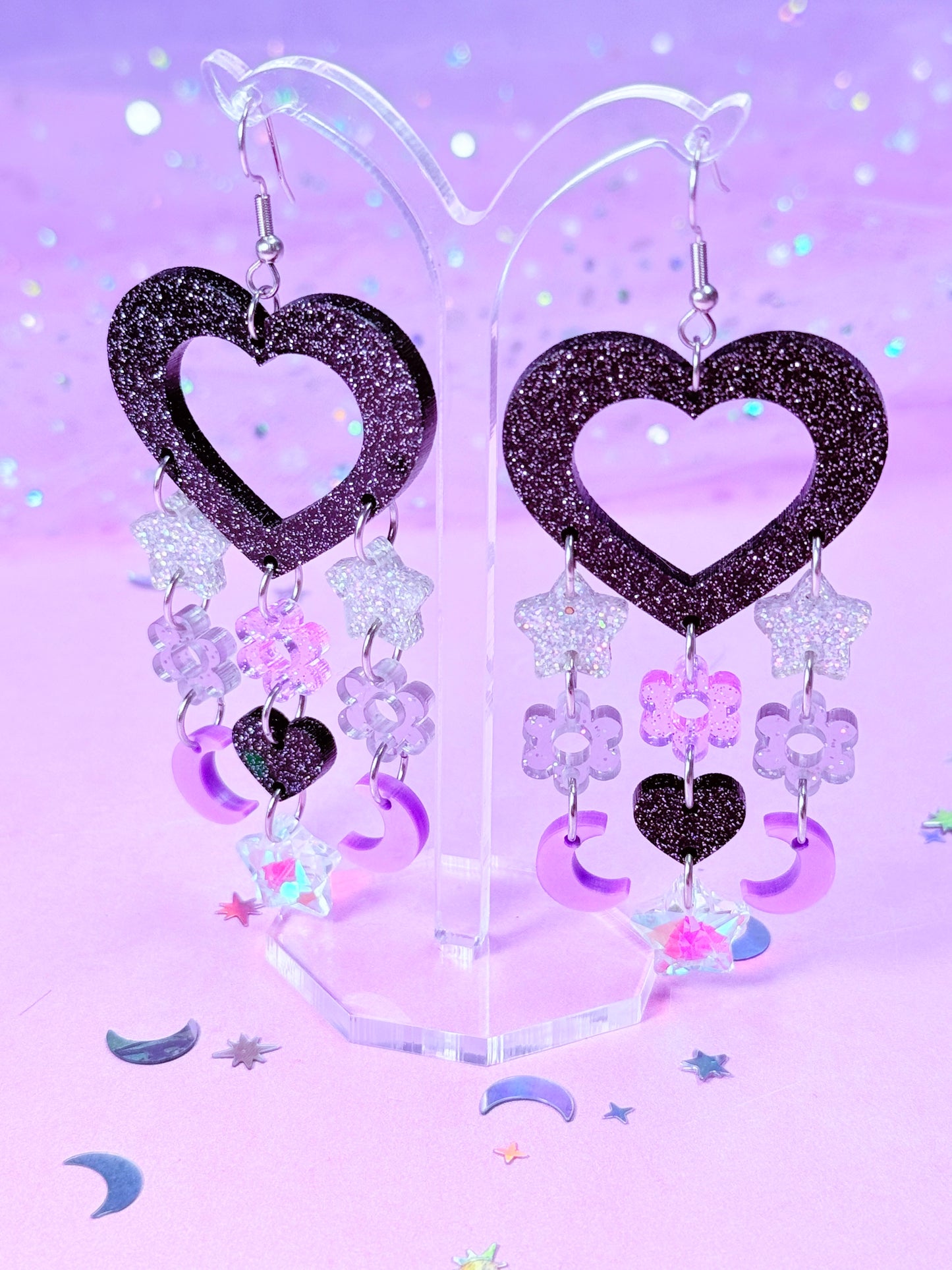 Y2K Candy Drops, Acrylic Earrings (Punky Purple)