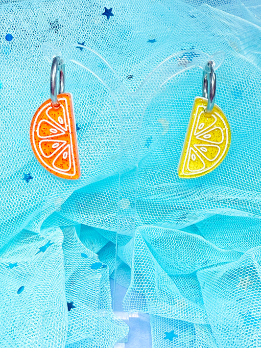 Mini Citrus Slice Acrylic Earrings