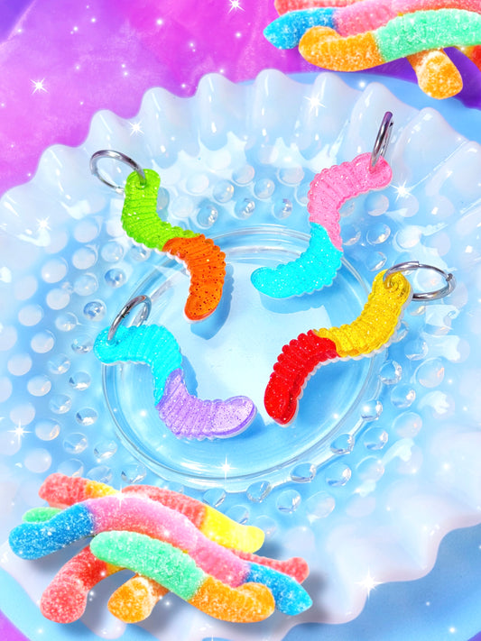 Gummy Worm Acrylic Earrings