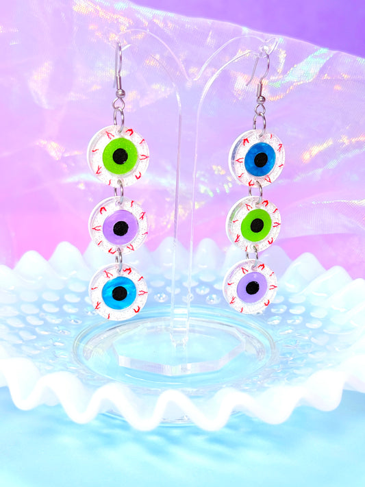 Jelly Eyeball Stack, Acrylic Earrings