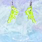 Jelly Shrimp Acrylic Earrings (Radioactive Green)