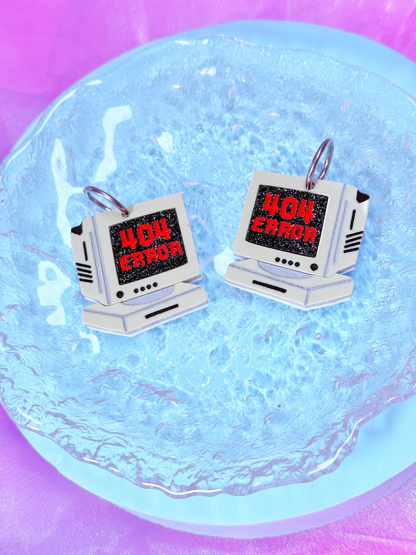 Retro Computer Earrings, 404 ERROR!