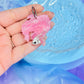 Betta Fish Acrylic Earrings (Pink Pearl)
