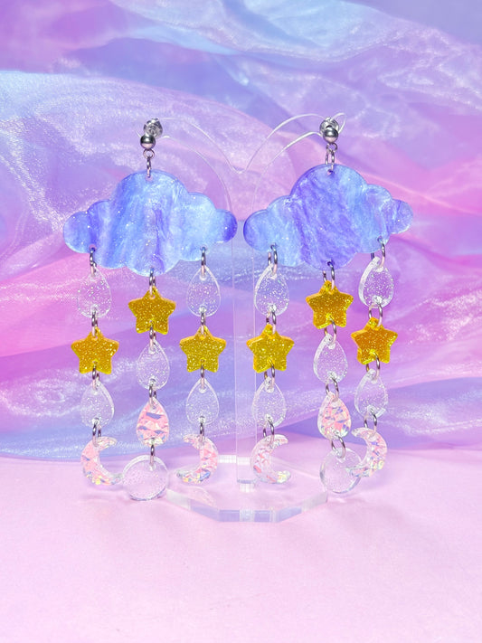 Celestial Clouds, Acrylic Earrings
