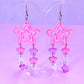 Funky Y2K Star Drop Earrings (Girly Pop)