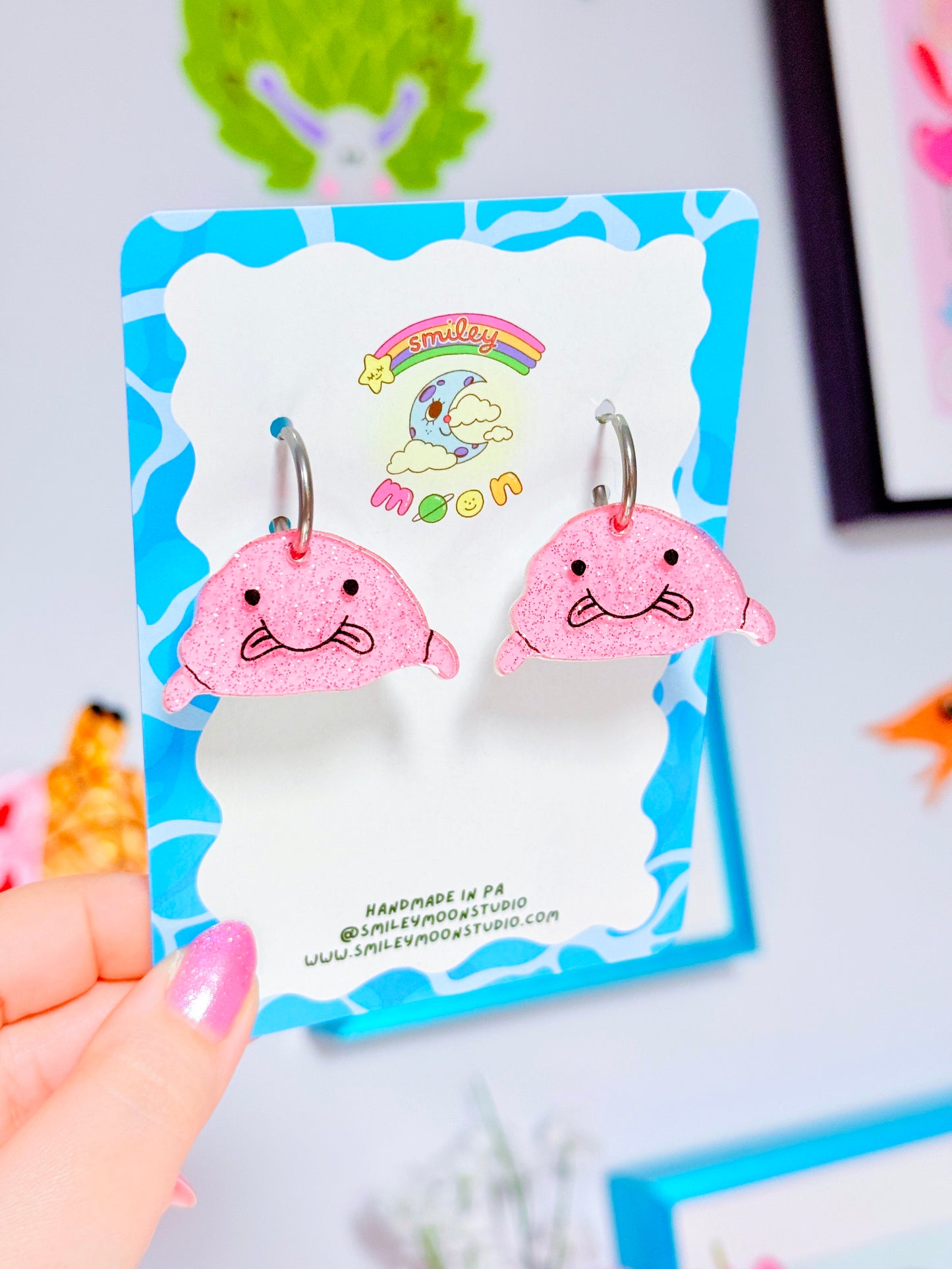 Blobfish Acrylic Earrings