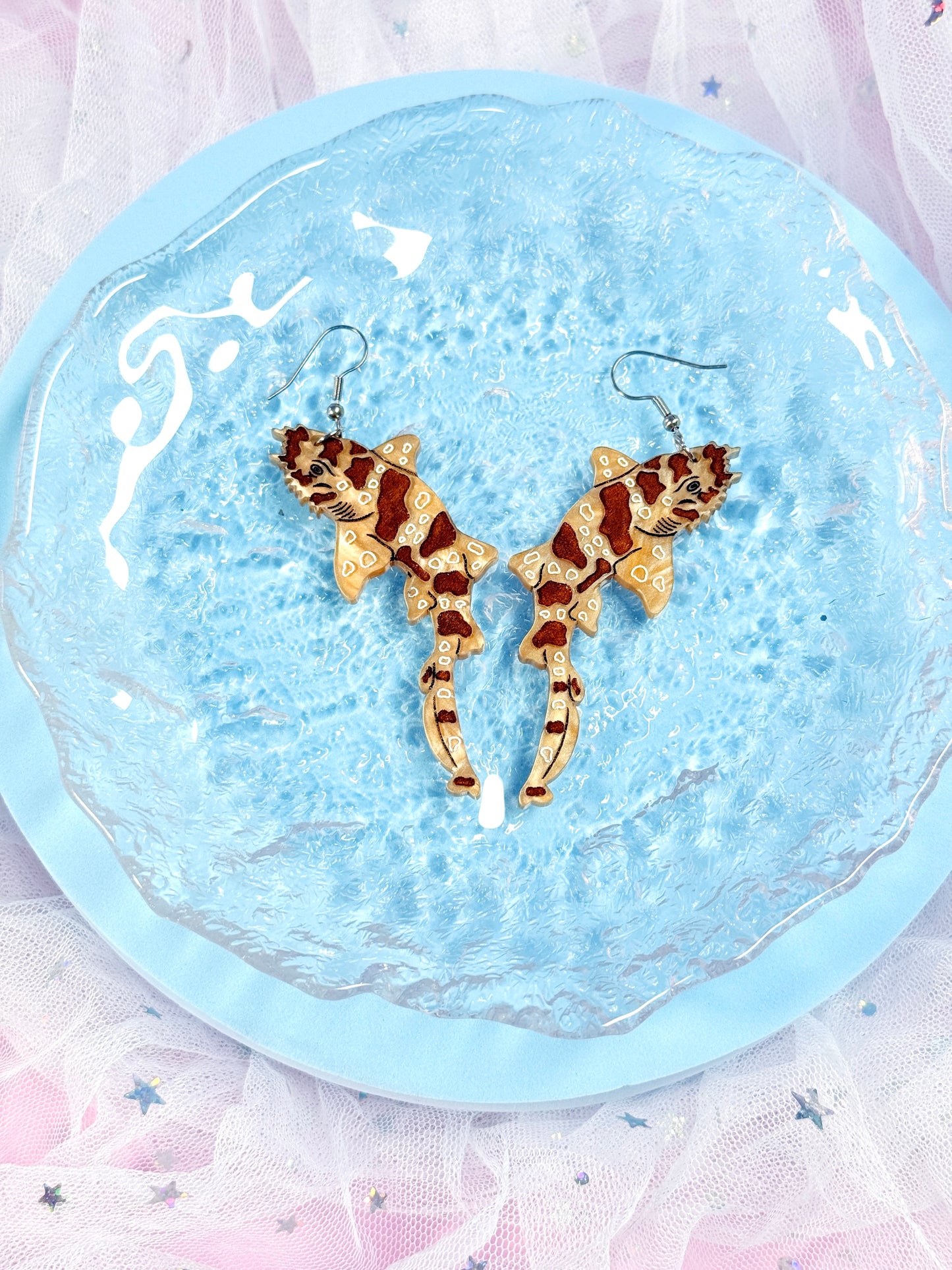 Wobbegong Shark Acrylic Earrings